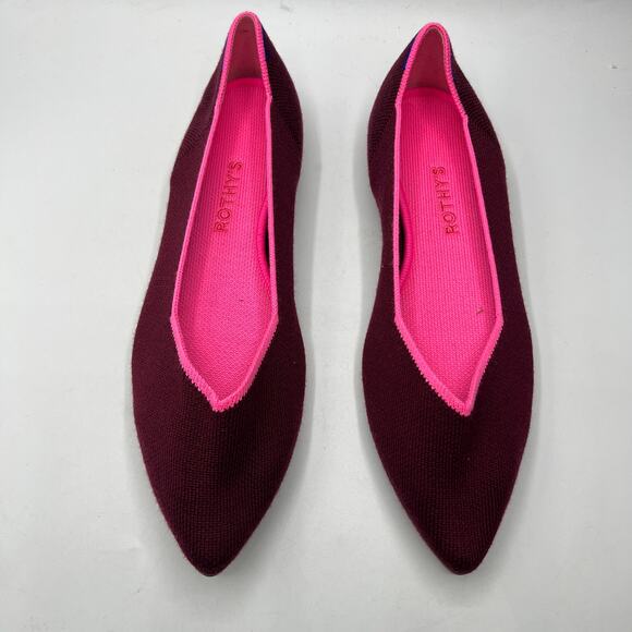 Rothys Retired Currant Merino Point Flats Multicolor Size 9 - Picture 2 of 7